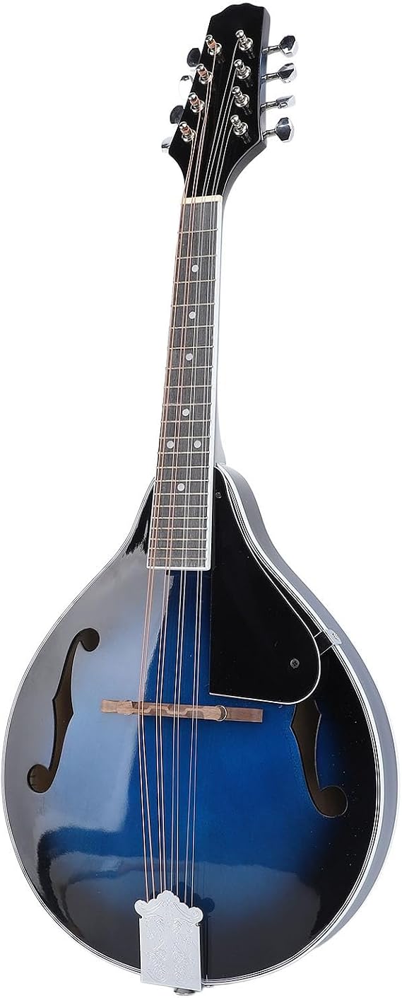 8-String Mandolin, Beautiful Sound A-Style Mandolin Wooden Body with Chrome Open Gear Tuners for Band Musicians and Solo Performances