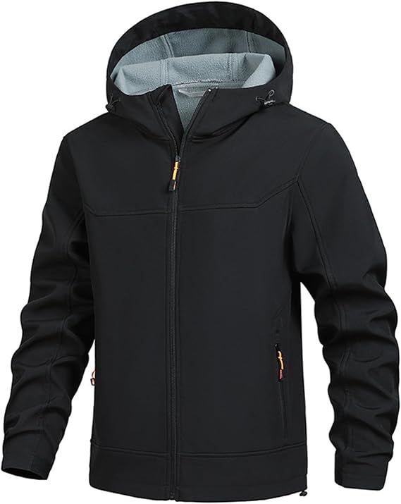 Men's Winter Waterproof Hooded Rain Jacket Outdoor Fleece Lined Shell Jackets For Hiking Travel, M-3XL