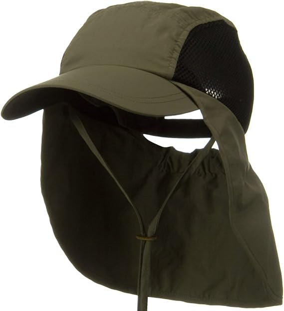 Juniper UV 50+ Talson Side Mesh Flap Cap - Olive