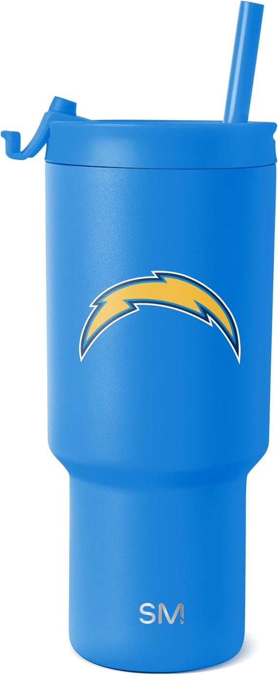 Simple Modern Los Angeles Chargers Tumbler with Flip Lid, Straw 30oz | NFL