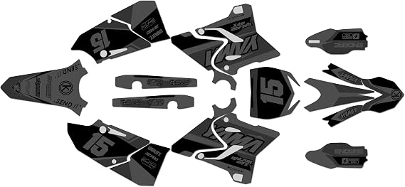 Graphics Kit for Yamaha YZ125X 2020-2022 & YZ250X 2016-2022 Race Series Smoke 16 Mil - On/Off The Road - Dirt Pit Bike Motorcycle Sticker, Dirtbike Racing Decal Motocross no-Plastics