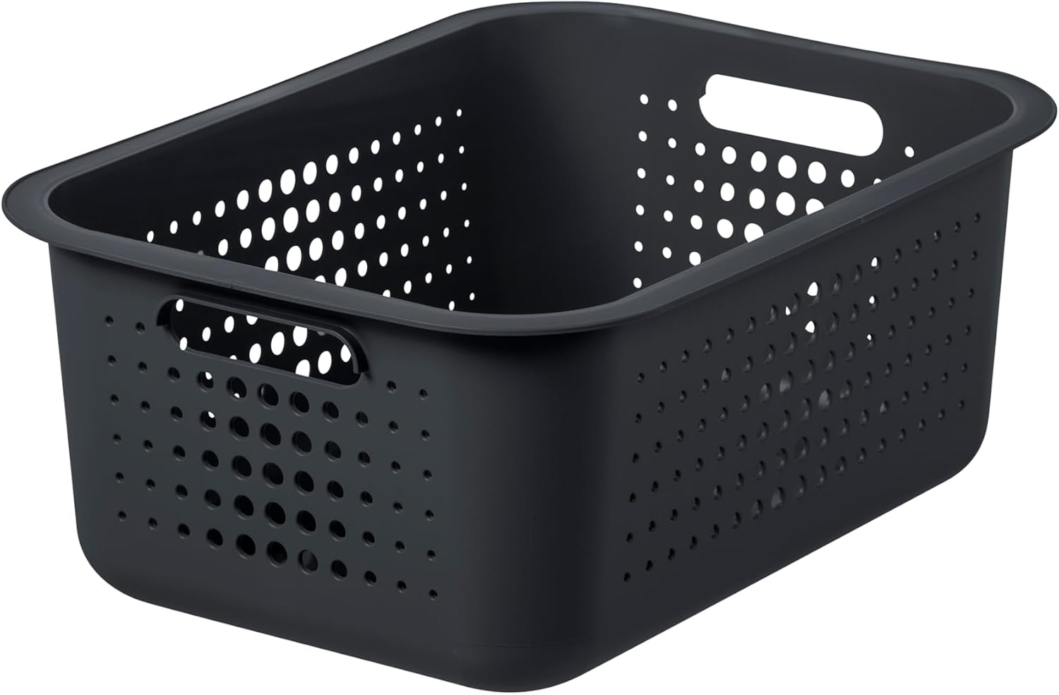 SmartStore 10L Recycled Plastic Storage Basket with Handles - Taupe - Inside Each Other & Stackable - Medium Basket - 37 x 28 x 15 cm
