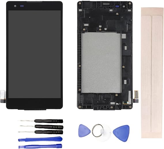 LCD Display & Replacement Touch Screen Digitizer Assembly with Free Tools for L-G Tribute HD LS676 / K6 X Style K200 L53BG L56VL Black with Frame