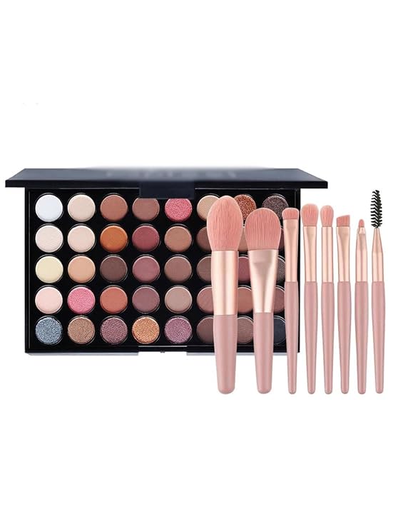 40 Color Eye Shadow Palette Set with Makeup Brush