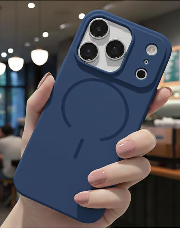 CONSTRAIN Apple iPhone 18 Pro Max ve iPhone 17 Pro Max İçin Kamera Korumalı Mat Yüzeyli Sert Silikon MagSafe İle Uyumlu Telefon Kılıfı Arka Kapak - Lacivert