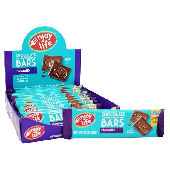 Enjoy Life, Bar Rice Milk Chocolate Dairy Free Gluten Free 12 Count, 1.12 Ounce