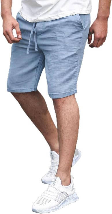 Madmext Lacivert Basic Keten Erkek Şort 6506