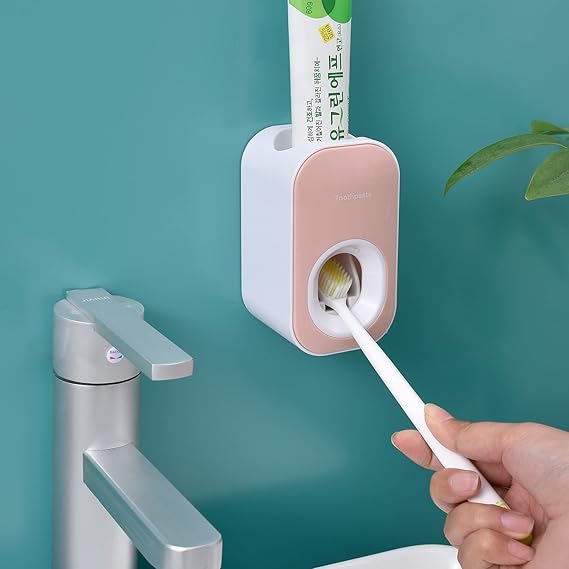 Automatic Toothpaste Dispenser Wall Mounted for Bathroom,Toothpaste Squeezer for Kids & Family Shower by Mr. Thumbs(1pc,Pink)