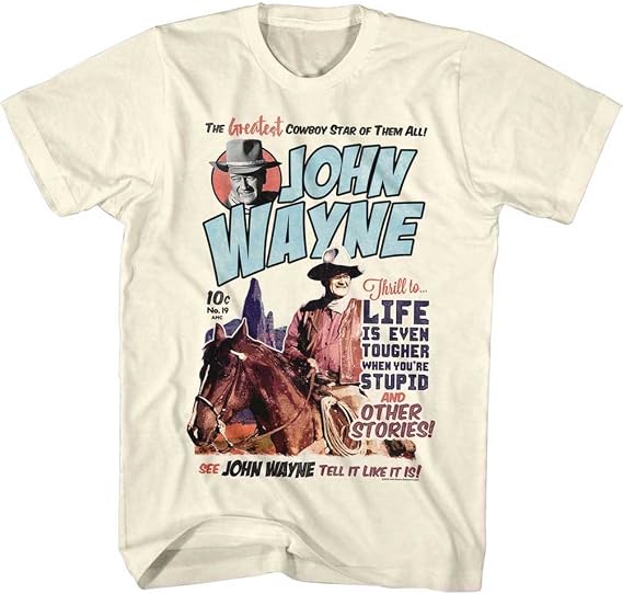 John Wayne Comic T-Shirt, Off White, Small