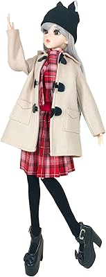 EVA BJD Doll 13 Ball Mechanical Jointed Doll with Full Set of Clothes Coat Shoes Hair Socks Pants Accessories,Height 24in Selena