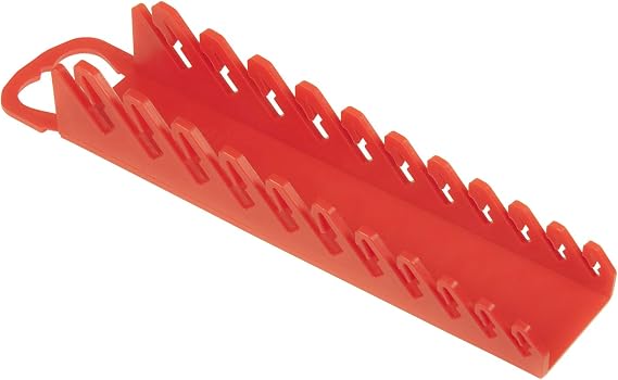 Ernst Manufacturing 5076-Red Gripper Stubby Wrench Organizer, 11 Tool, Red