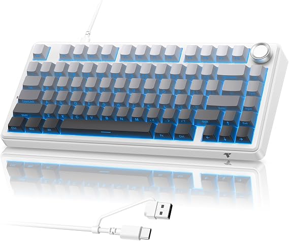 TECURS 75% Wired Gasket Mechanical Keyboard, Hot Swap Gaming Keyboard