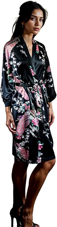CCcollections Long Kimono Robe for Women’s | Premium Peacock Long Bridesmaid Robe | Ideal for, Bridal Shower, Anniversary & Birthday Women’s Gift