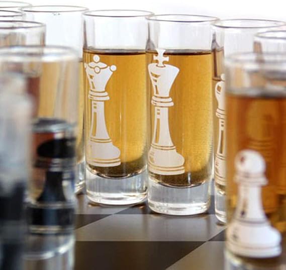 BARCONIC 32-piece Chess Shot Glass Set - 2 Ounce
