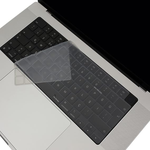 McStorey MacBook UK İngilizce Klavye Koruyucu ISO Ters L Enter M1-M5 | A2681 A3113 A3240 A3449 A2941 A3241 A2442 A2779 A2992 A2485 A2991 | Keyboard Cover Touch ID Şeffaf