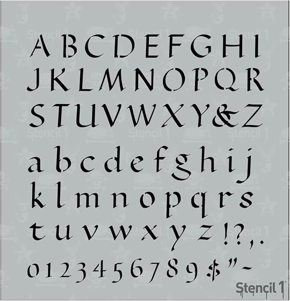 Stencil1 Calligraphy Font Stencil 1/2" Alphabet Letters Painting Craft