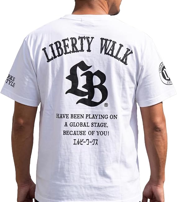 Liberty Walk LBWK Thorn Logo Japanese Automotive Streetwear Graphic T-Shirt, White