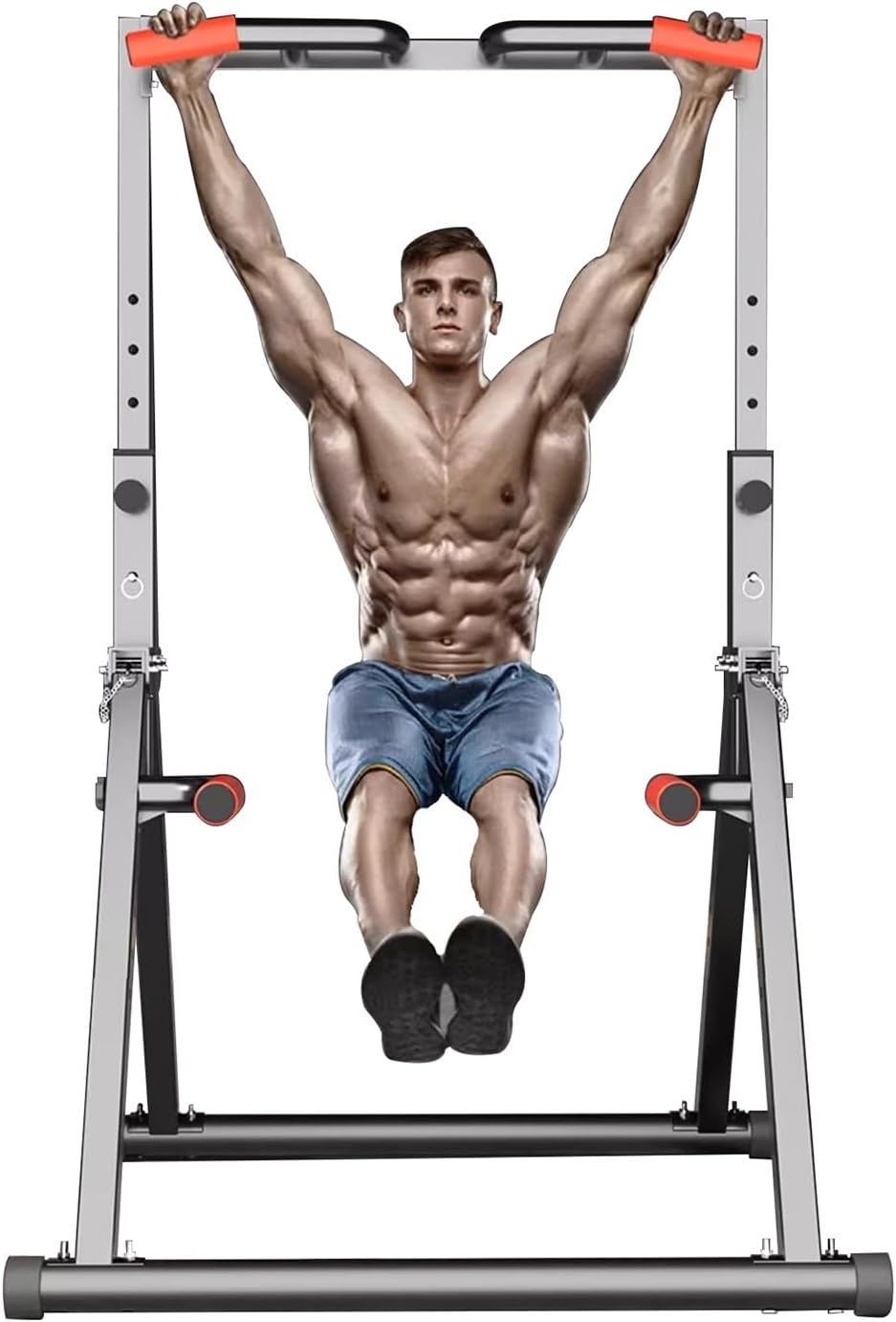 Freestanding Pull Up Bar Foldable Power Tower Dip Station Adjustable Dip Bar Strength Training Equipment For Home Gym Support 1100lbs Black