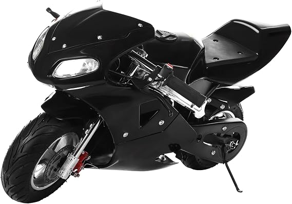 Mini Motorcycle, 49cc 2 Stroke Pocket Bike, Gas Motorbike, Racing Max Speed 20Mph, Dual Headlights 1.25L Gas Tank, Max Load 170lbs, for Kids
