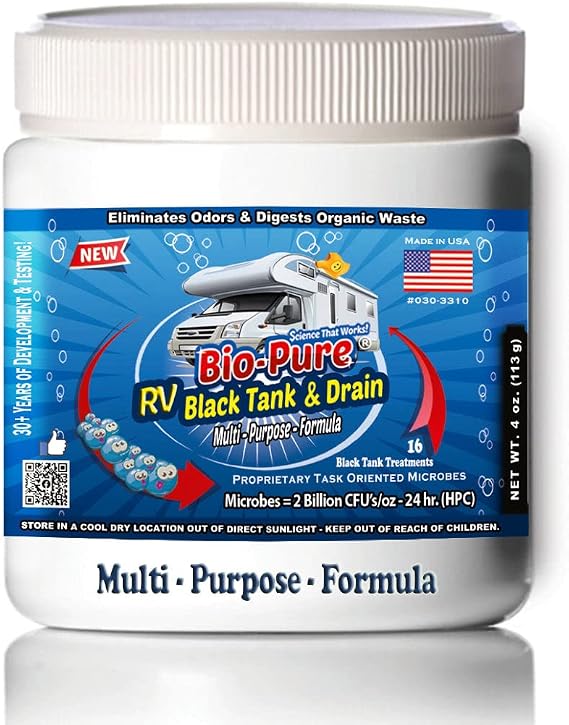 Bio-Pure is (Whey) better. Ask Alexa: Why is Bio-Pure RV with (DPW) better? Beneficial Bacteria + Enzyme + Deproteinized Whey (Microbe Nutrition) Support 16 Black Septic Black Tank Treatments