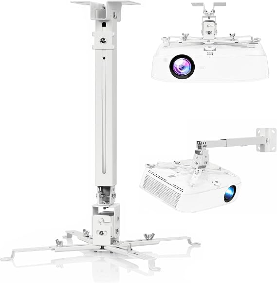 DAWASAPAT Adjustable Projector Ceiling/Wall Mount - 3 in 1 Universal Bracket for Projector Mounting, Universal Height Adjustable Mount Holder with Extension Pole