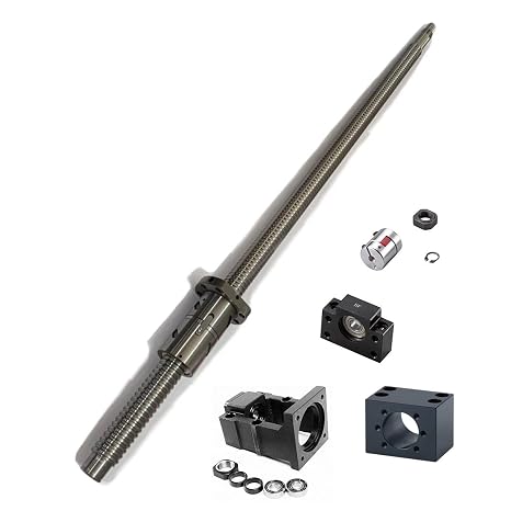 C5 Ground Double Nut Ballscrew 20mm DFU2005 RM2005 length750mm + Ball Screw Nut+ BK/BF15 Bearing Block End Supports+ Coupler+ Nut Housing+ Motor Bracket for Nema 32 Servo Motor