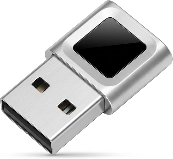 USB Fingerprint Key Reader, Hello Fingerprint Scanner, 360 Degree Touch Speedy Matching, Anti Spoofing Fingerprint Sensor for PC