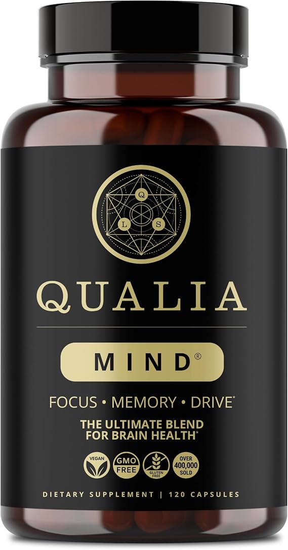 Qualia Mind | Nootropic Brain Supplement for Memory, Focus & Energy | Lion's Mane Ginkgo Saffron Rhodiola brain nutrients supports brain health concentration mental clarity no proprietary blend