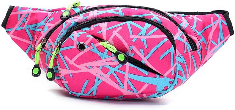 Fanny Pack Fashion Waist Chest Bag Adjustable Belt Chest Shoulder Pack Casual Bag Bum Bags Hip Pouch for Running Hiking Fitness Cycling Beach Travel Concert Festival (Pink)