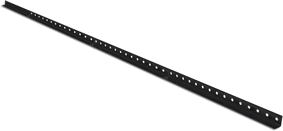 9 Foot Black Angled Steel Fence Line Posts with Pre-Drilled Holes - 8 pk