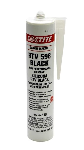 Loctite 495074 Sealant, Black RTV 598, Silicone, 300 ml Cartridge, Each
