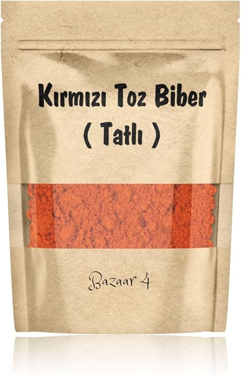 Bazaar 4 Kırmızı Tatlı Toz Biber 1.Kalite Yeni Mahsul 490 Gr
