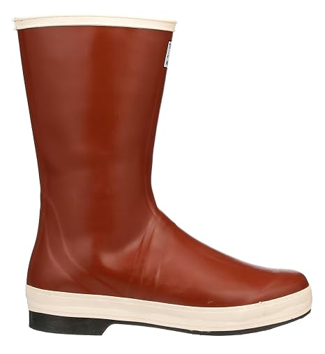 Tingley Pylon MB920B Neoprene Plain Toe Boot, 12-1/2 Inch Height, Mens 5 / Womens 7, Brick Red Upper - Brown Sole