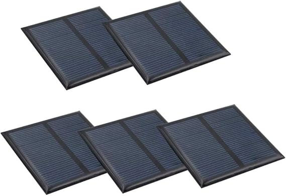 Treedix 5pcs 5.5V 80mA Polysilicon Solar Panel Glue Solar Cell Battery Charger DIY Solar Product Mini Small Solar Panel Module Kit Polycrystalline Silicon Encapsulated in Waterproof Resin (80mA)
