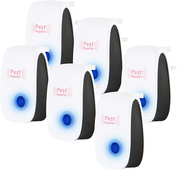 AOOWU Ultrasonic Pest Repeller, 6 Pack Powerful Mouse Repeller Plug in Pest Control, Ultrasonic Rat Repellent, Effective Against Mice, Rat, Mosquito, Spider, Cockroach, Moth, Harmless to Pets & Human