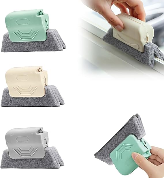 Magic Window Groove Cleaning Brush, New Window Groove Cleaning Brush Tools Set, Groove Cleanin Brush Window or Sliding Door for Sliding Door, Sill, Tile Lines, Shutter (3 PC)