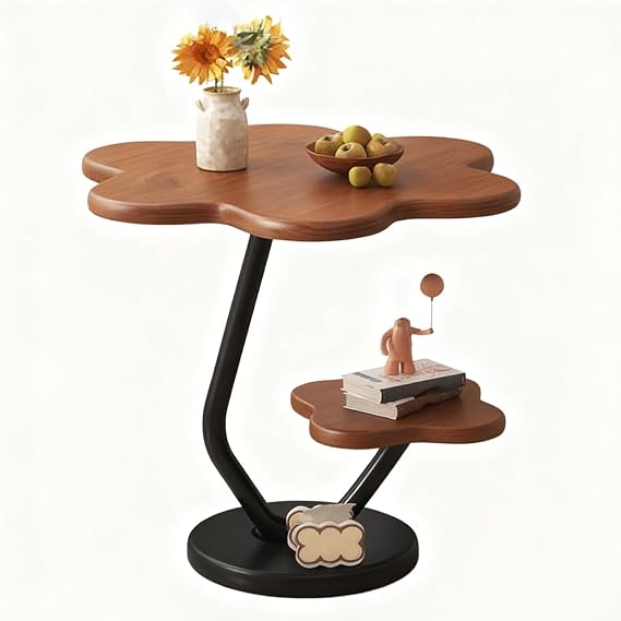 Modern Small Coffee Table, Coffee Tables for Living Room, with 2-Tier Storage end Table, Stable Structure, for Bedroom, Sofa, Office(Brown,Large)