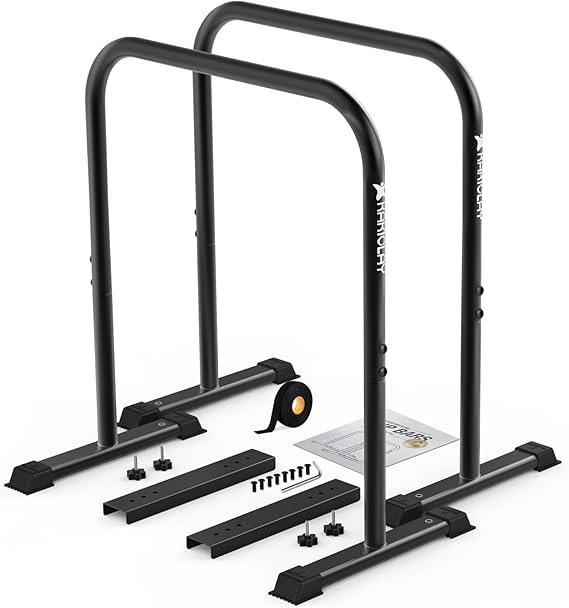 KAKICLAY 2026 Upgrade World's Best Strongest Premium Dip Bars with Adjustable Ultra-Stable Settings & Non-Slip Feet - USA Original Patent, USA Designed, USA Shipped, USA