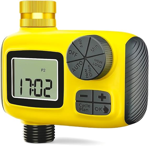 rainfactory Watering Timer, IPX5 Waterproof, Water Timer, Digital Timer Watering, Sprinkler Control, Smart Watering, Rain Delay, Ideal for Drip Hose Irrigation