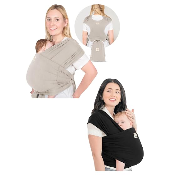 KeaBabies Baby Wraps Carrier, D-Lite Baby Wrap and Baby Wrap Carrier - Easy-Wearing, Adjustable Baby Sling Carrier Newborn to Toddler - All in 1 Original Breathable Baby Sling, Hands Free Baby Carrier