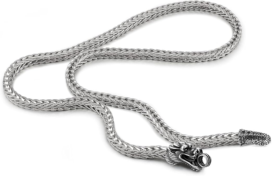 Dankadi Men 925 Sterling Silver Dragon Necklace Vintage 5MM 20 "22" 24 "26" Franco Link Curb Chain Choker Fashion Punk Gold Fine Jewelry Gift