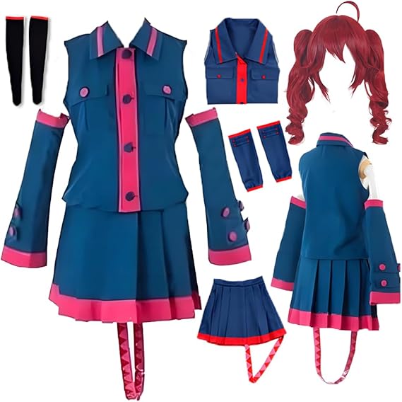 Blue Cosplay Costume Uniform Outfit Full Set for Women
