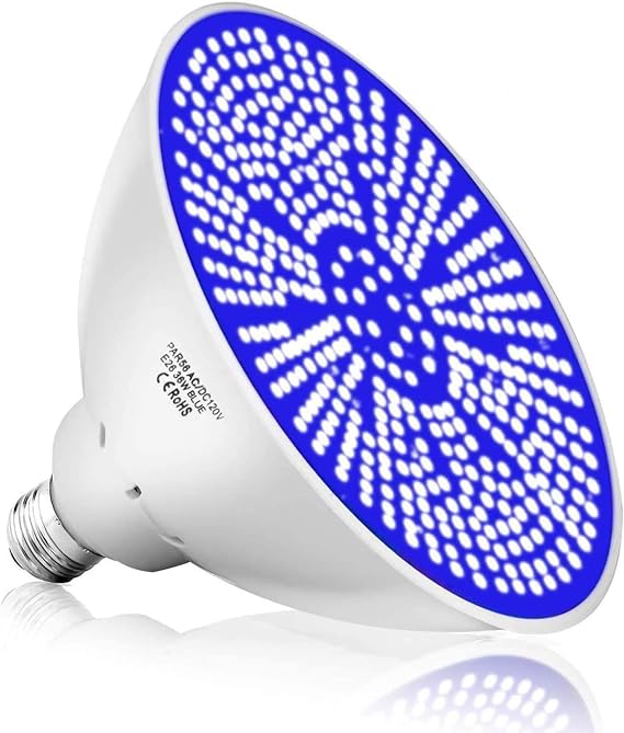 COOLWEST 12V 36W LED Pool Bulb Ocean Blue Light, 4200lm 6500K Endless Dark Blue Color E26 Base Replacement for Incandescent Bulbs in Swimming Pool Light