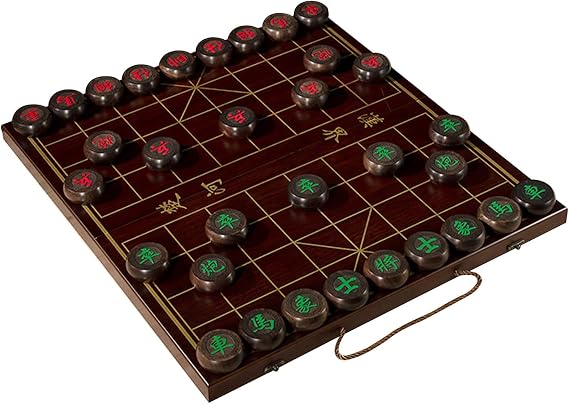 Portable Chinese Chess Set With Dual-Use Wooden Storage Box And Travel Chessboard Handheld Xiangqi Traditional Table Strategy Game For 2 Players Adults(3.8cm/1.5in)