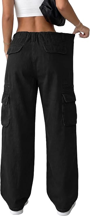 EMMIOL Cargo Pants for Women High Waisted with Pockets Y2K Streetwear Casual Tactical Travel Pants