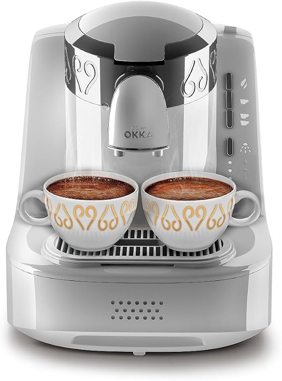 ARZUM Okka Automatic Turkish Coffee Machine, Maker, USA 120V, UL, Black and Silver