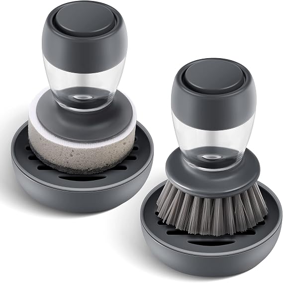 Dish Scrubber Brush with Soap Dispenser,2 Dish Washing Brush