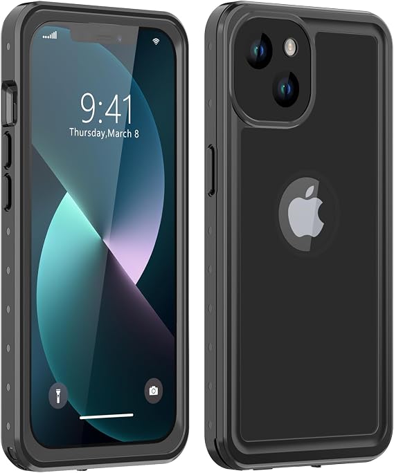 for iPhone 13 Waterproof Case with Built-in Screen Protector, IP68 Underwater Case Shockproof Dustproof Full Body Protection Cover for iPhone 13 6.1 inch(Black)