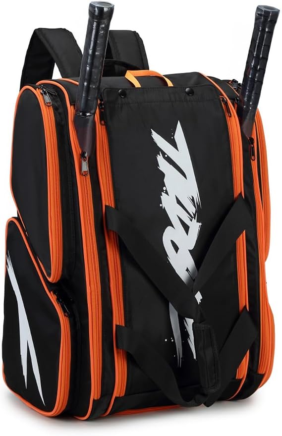 Pickleball Bag - Large Paddle Bag for 4 Paddles & Accessories - Fence Hook, Extra Pockets, Shoe Compartment