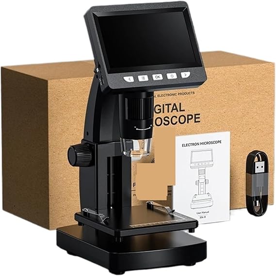 Microscope, 4.3'' Digital Microscope 50X-1000X Magnification USB Coin Microscopio 2MP 8LED Video Recorder Electron Microscopes For Computer,Lab & Scientific Products